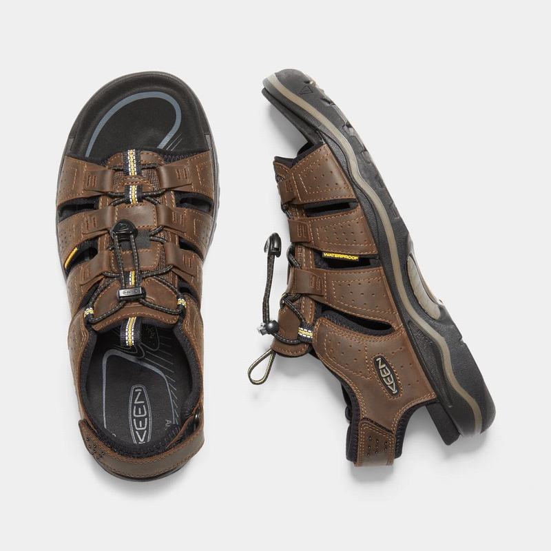 Keen Rialto Open Toe Mens Sandals Brown/Black Wholesale (0591-RTPNG)